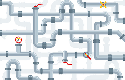 Pipe Wares Ware Pipes System In Flat Style Stock Illustration - Download Image Now ...