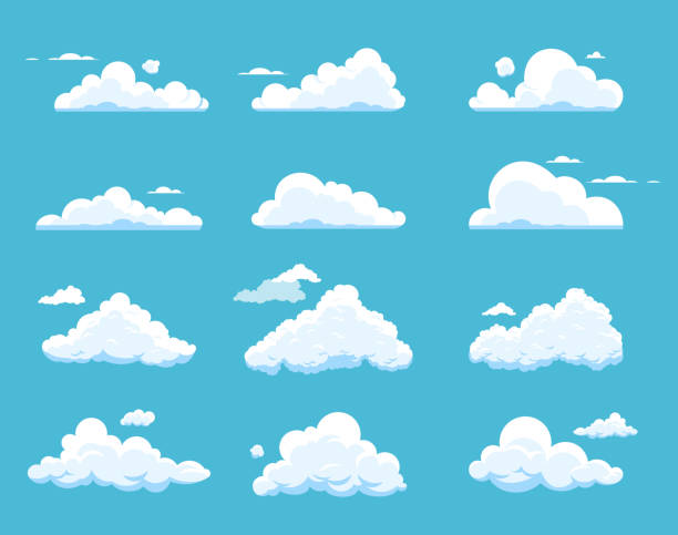 bildbanksillustrationer, clip art samt tecknat material och ikoner med cloudscape illustration - moln