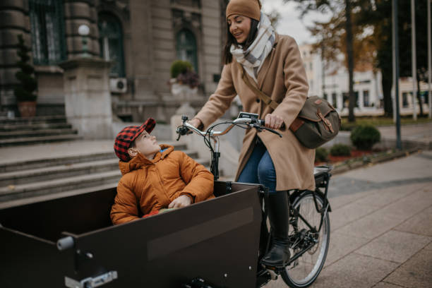 istock Mother and son in city 1447467049