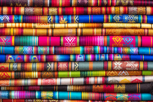 안데스 섬유 및 직물, 오타발로, 에콰도르 - bolivian culture 뉴스 사진 이미지