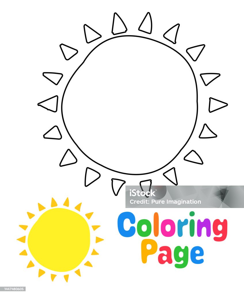 Ilustración de Dibujo Para Colorear Con Sol Para Niños y más Vectores  Libres de Derechos de Acontecimiento - Acontecimiento, Blanco y negro,  Calor - iStock