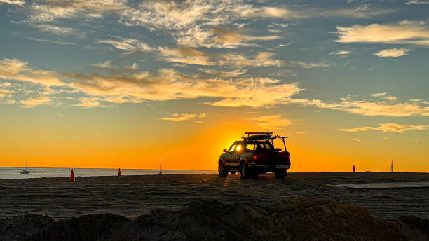 istock Beach sunset in Los Angeles with LifeGuard Tower 1447481453