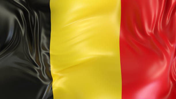 istock Belgium flag with reflections. Country. 3d render illustration 1447481489