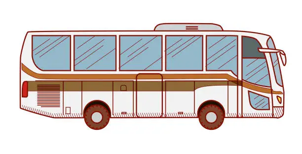Vector illustration of Side View Original Design Bus