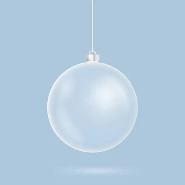 Vector illustration of Transparent realistic christmas ball, isolated. Vector illustration