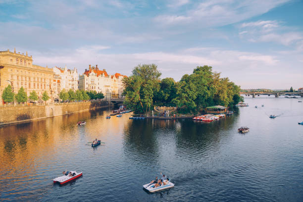 Vltava river and Shooters' Island in Czech Republic