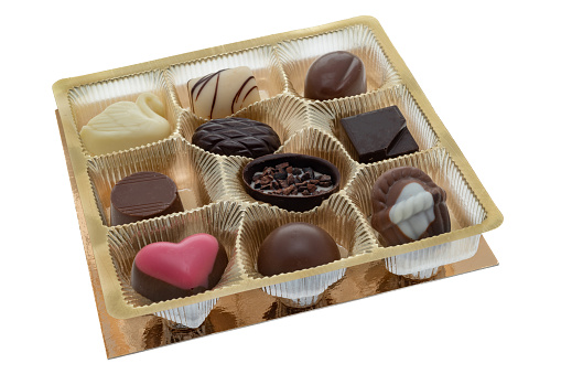 A box of chocolates - white background