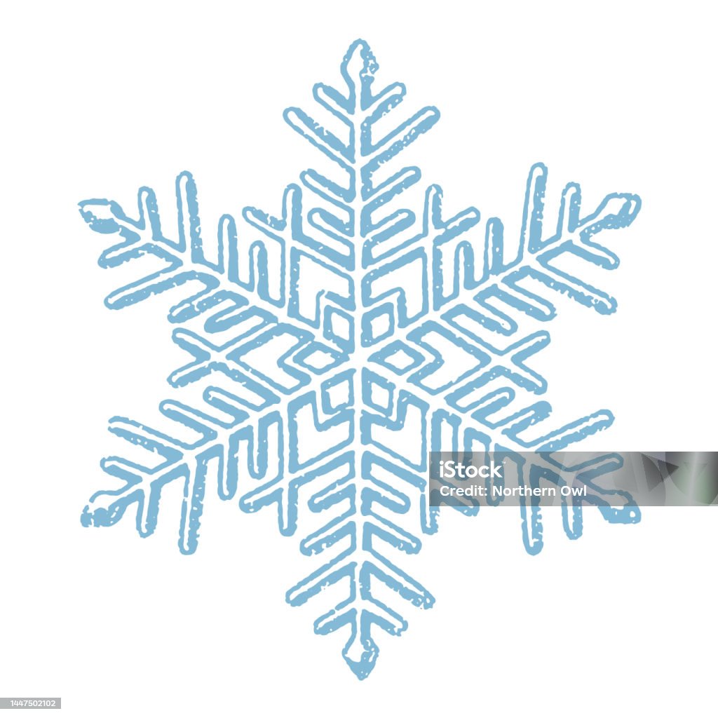 1 Snowflake Texture Snowflake With Grainy Texture Stock Illustration - Download Image Now ...