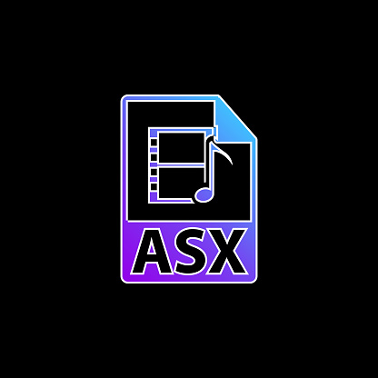 ASX Multimedia File Format blue gradient vector icon