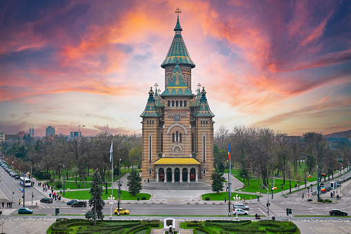Timisoara city Romania Orthodox Cathedral landmark architecture