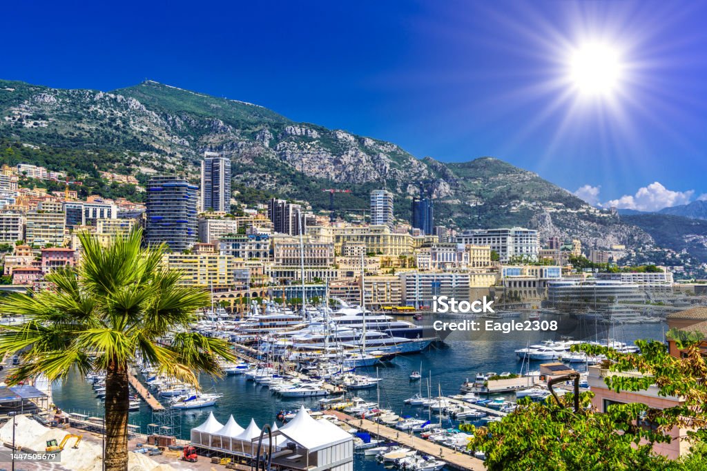 Port with yachts in La Condamine, Monte-Carlo, Monaco, Cote d'Azur, French Riviera Port with yachts in La Condamine, Monte-Carlo, Monaco, Cote d'Azur, French Riviera. Monaco Stock Photo