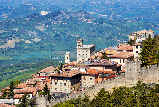 San Marino historical Old town and city walls, Republic of San Marino