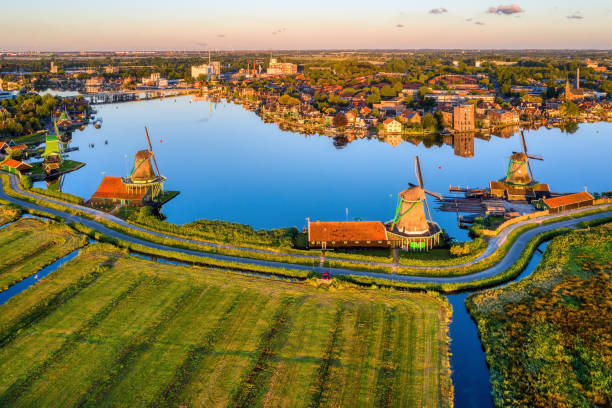 istock Zaanse Schans windmills, Zaandam, Netherlands 1447508961