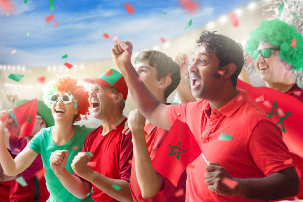 istock Morocco football team supporter on stadium. 1447511689