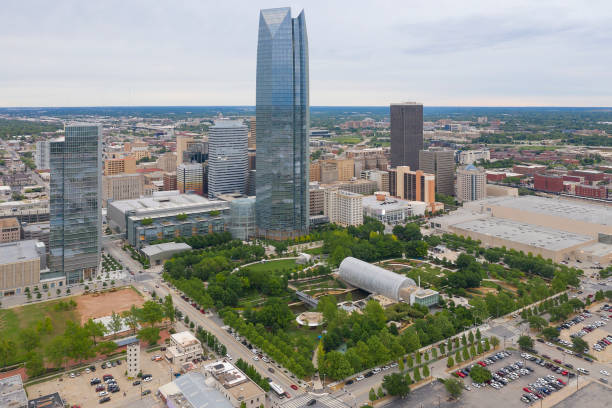 Oklahoma City Skyline, Aerial View stock photo