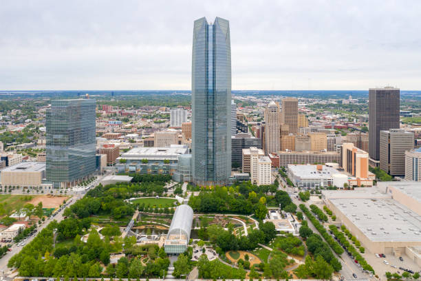 Downtown Oklahoma City, Aerial View stock photo