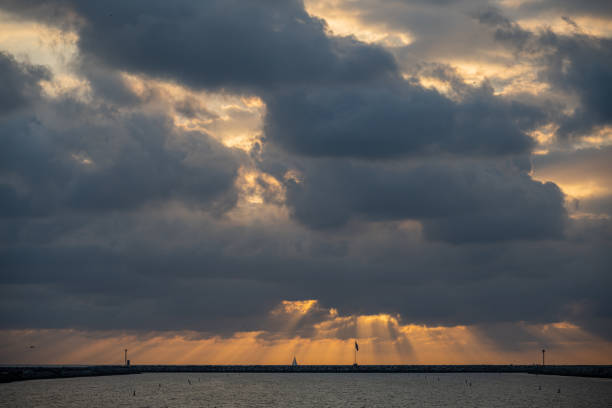 Stormy sky sunset in Marina del Rey, CA