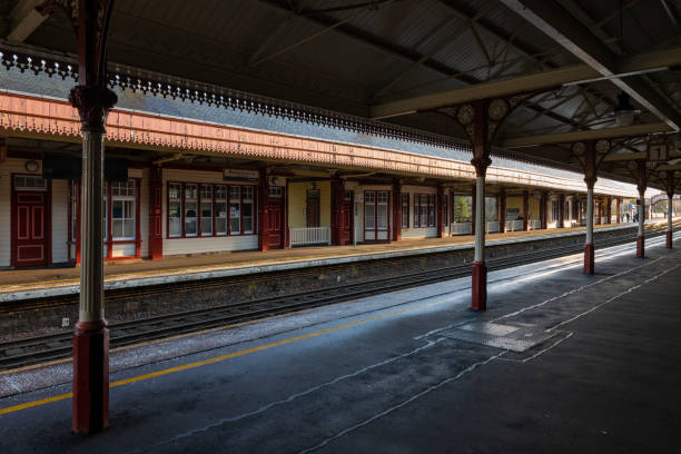 5 December 2022. Aviemore, Highlands and Islands,Scotland. This is Aviemore Railway Station, The Strathspey Railway on a sunny afternoon.