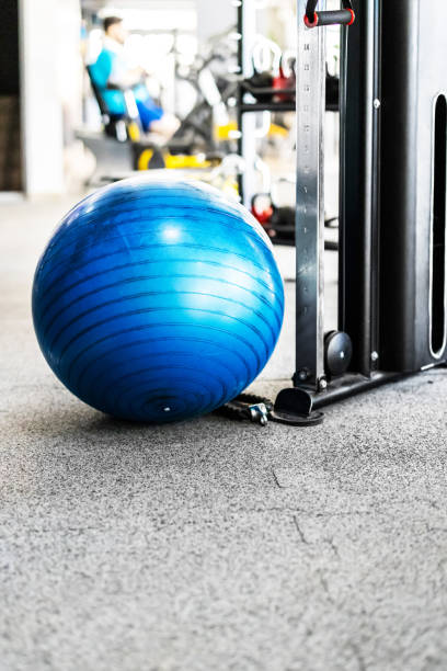 istock View of training equipment in a gym. 1447520562