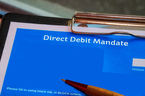 photo of a direct debit mandate form