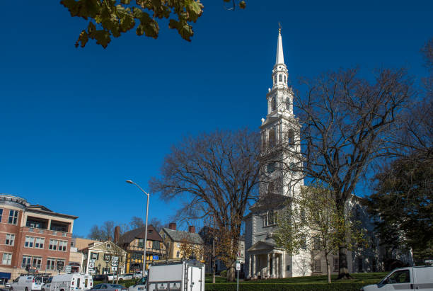 das erste gemeindehaus - first baptist meetinghouse stock-fotos und bilder