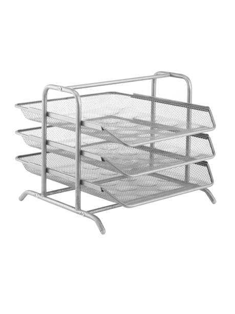 istock Metal office paper tray over white background 1447525957