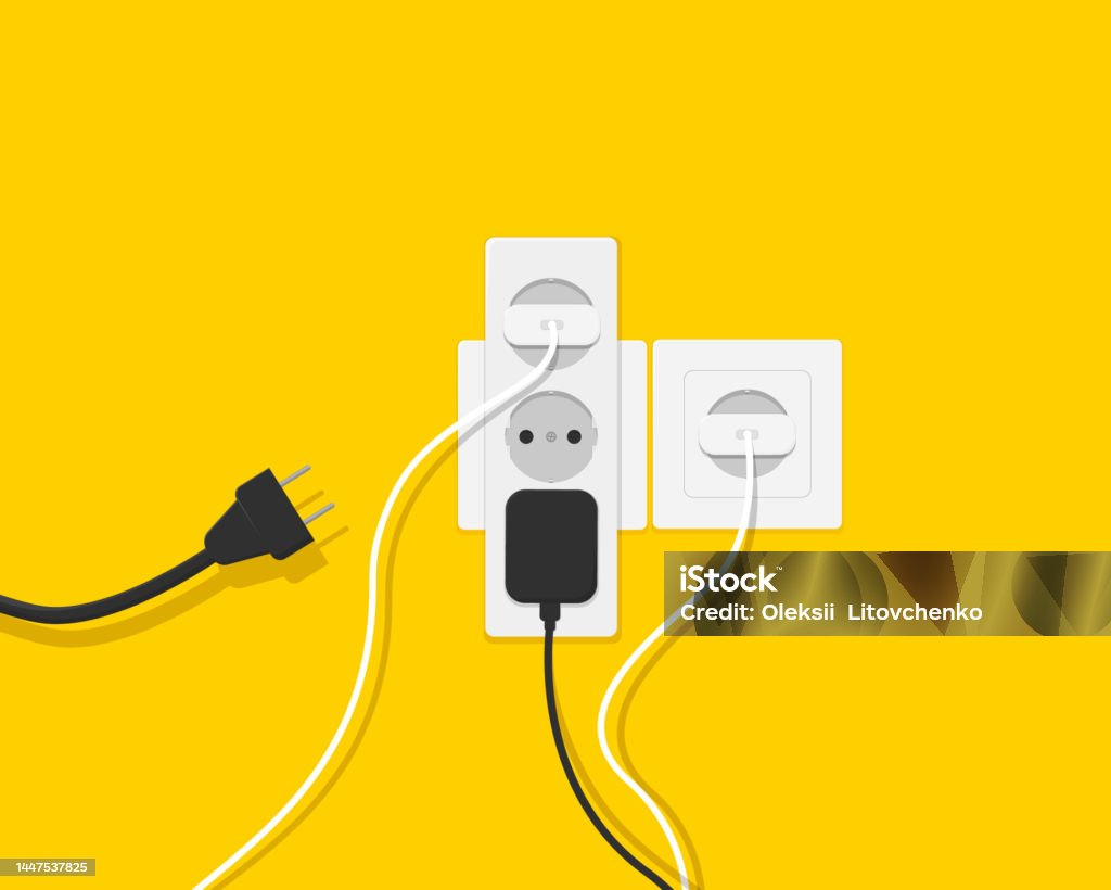 Multiple Socket Adapter Drawing Multisocket Adapter Stock Illustration - Download Image Now - Plug ...