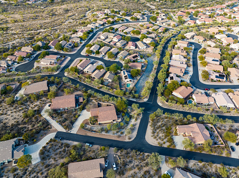 This neighborhood is on the edge of Tucson Arizona.  It is on the west side of town near the Tucson Mountains including Saguaro National Park.