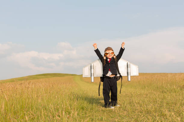 istock Young Business Boy in Jetpack 1447547109