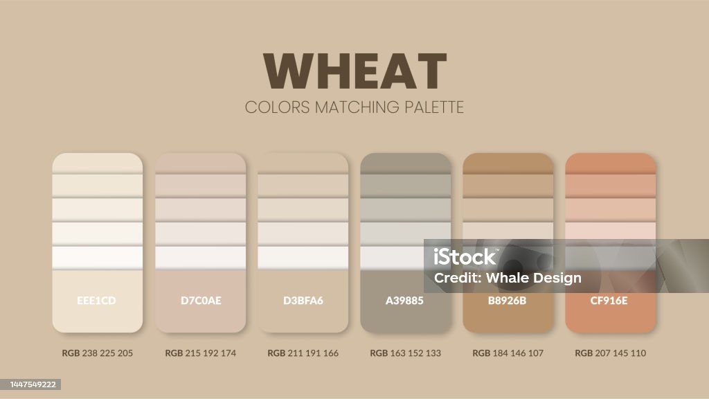 Wheat 색상 테마 컬렉션의 색상 팔레트 색 구성표 또는 색 차트 서식 파일입니다 Rgb Hsl 및 Hex 코드의 색상 조합 ...