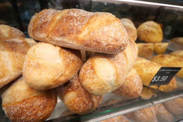 istock Baked pastry with glass window in the bakery , 1447549848