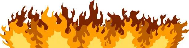 Vector illustration of Burnt Flame burning in a wide range