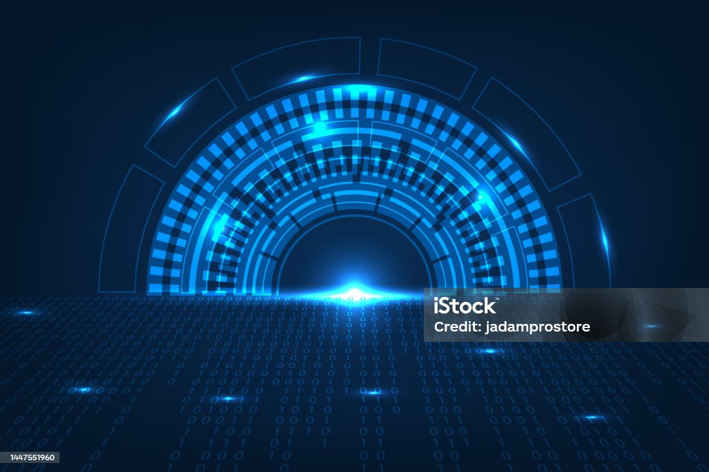 Abstract Technology Binary Code Background Stock Illustration ...