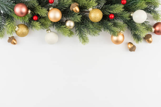 istock Christmas composition. Christmas gifts and decorations on white background. 1447554616