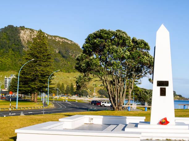 istock Cenotaph by the sea on Mount Manganui Main Beach 1447557158