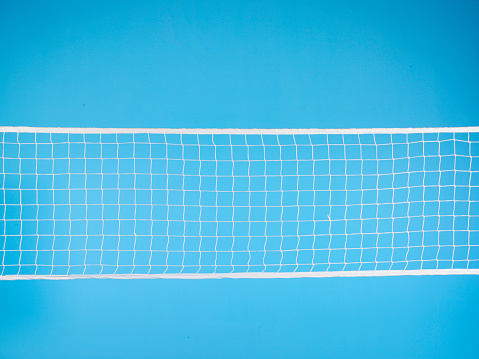 Voleyball net isolated on blue background