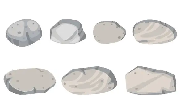 Vector illustration of illustration of isolated stone set vector