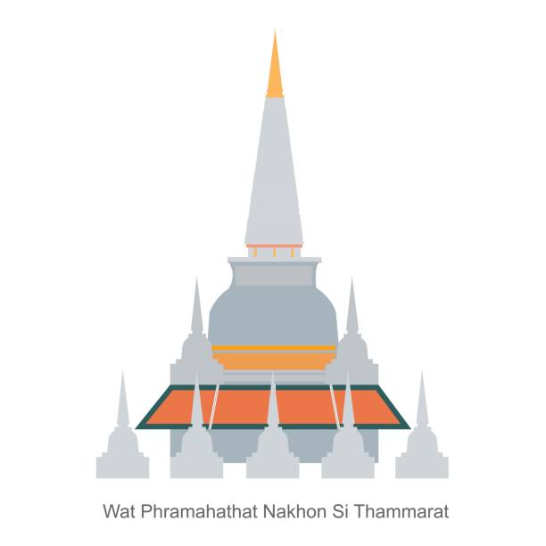 Pagoda wat phra Mahathat Pagoda wat phra Mahathat in Nakhon si thammarat. Chedi of thailand. thailand pagoda stock illustrations