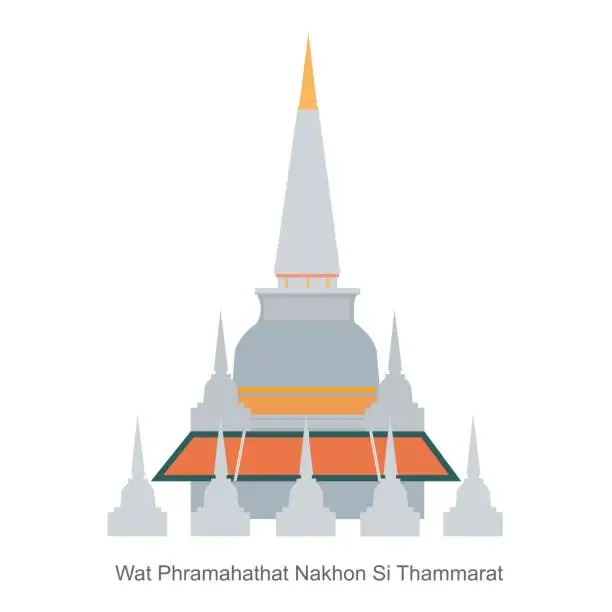 Vector illustration of Pagoda wat phra Mahathat