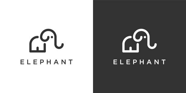 Elephant outline logo, simple vector illustration of the elephant. Elephant outline logo, simple vector illustration of the elephant. elephant logo stock illustrations