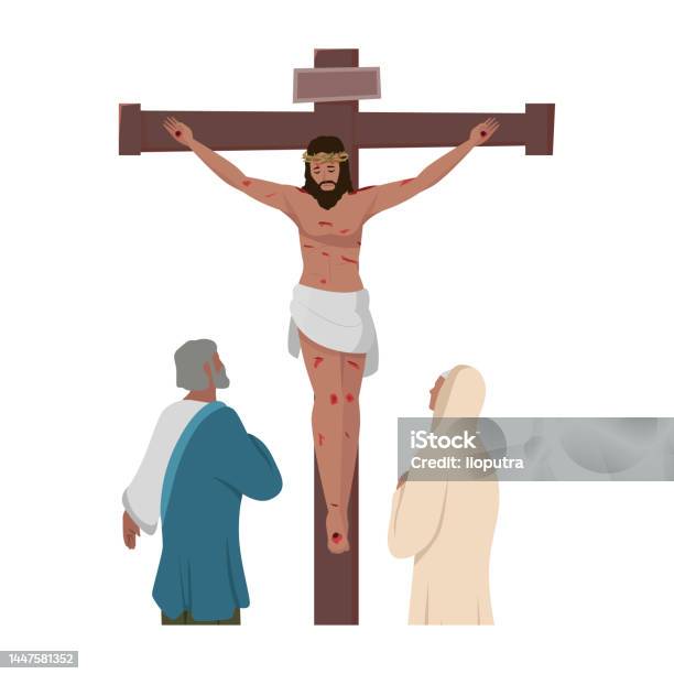 Crucifixion Of Christ Bible Concept Illustrattion Of Jesus Christ