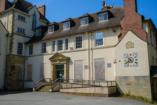 – June 04, 2022: Colwyn Bay north Wales disused old council office buildings