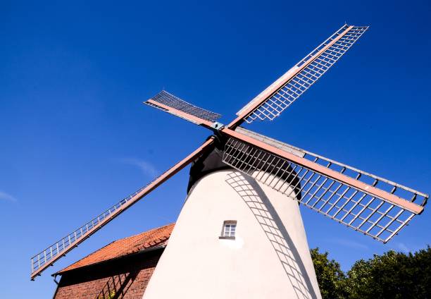 istock Traditional White Windmill , digital photo image 1447590803