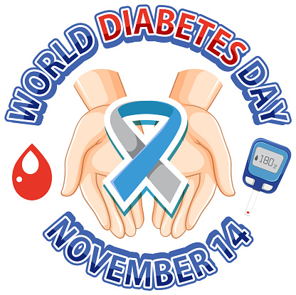 World Diabetes Day Font Logo Design illustration