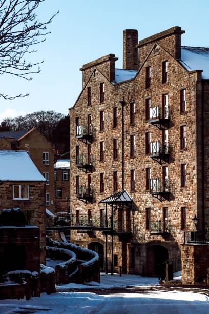istock Vertical shot of modern buildings during winter 1447591291