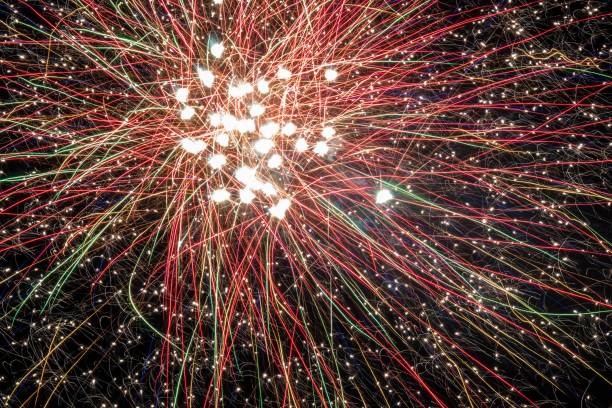 istock Colorful glowing fireworks with long exposure 1447591711