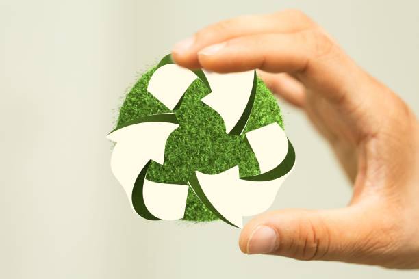 istock Man presenting a recycling icon in his hand 1447595086