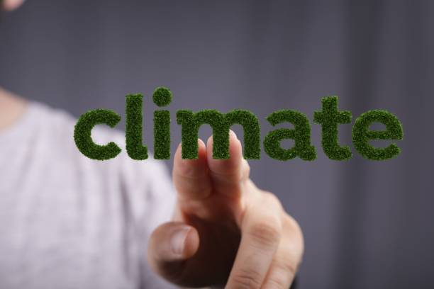 istock Man reaching for the illustrated green word 