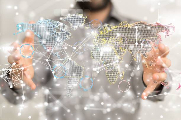 istock 3D rendering of an Abstract technology group and social network connection on a blurry background 1447596624