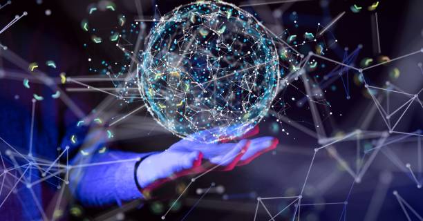 istock 3D rendering of an Abstract technology group and social network connection on a blurry background 1447596630